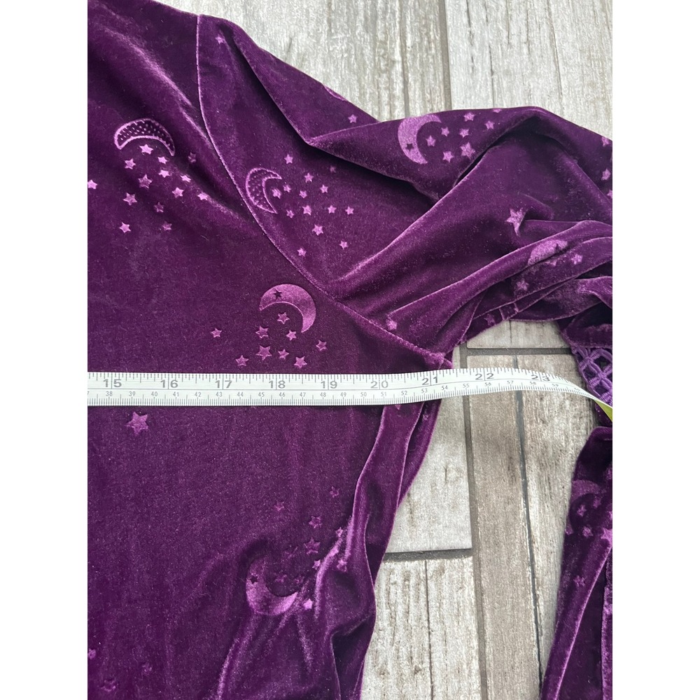 Spirit Halloween Celestial Coven Hooded Dress Women 1X Purple Bell Sleeve Witch - Picture 10 of 14